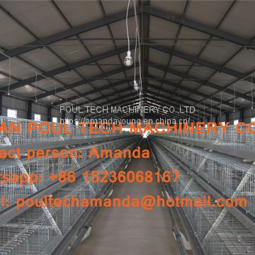 Uruguay Poultry Farm - A Type Battery Broiler Cage System & Meat Chicken Cage with Automatic Manure Clean Machine