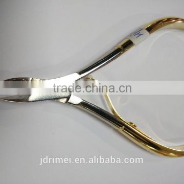 Hot Sale Golden Handle Cuticle Nipper with Single Spring
