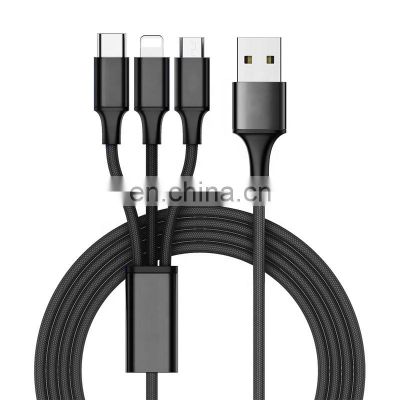 Wholesale Braided 3 in 1 Charging USB Cable