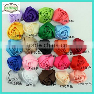 Cheaper hot sale 3.5-4cm ribbon rose flowers