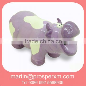 Lovely ceramic coin bank cow shape