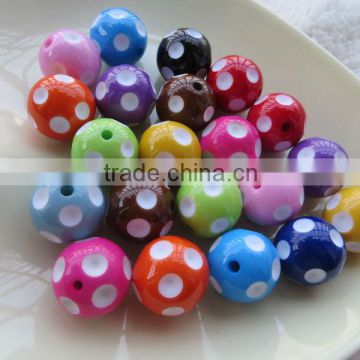 Mixed Colorful color Wholesales polka dot acrylic beads 20MM chunky beads for t Kids jewelry accessories!