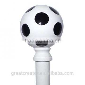 Great Creator 28-48" Adjustable Kids Curtain Rods w/Black Dotted Ball Finials For Boy's Room