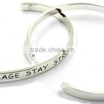 Wholesale Custom stainless steel 3.5mm Width Inspiration Engraved Message Bracelet                        
                                                Quality Choice