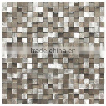 3D silver and aluminum mosaic tiles