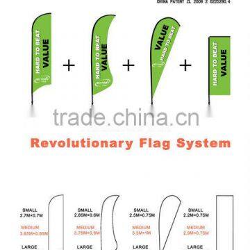 Patented combination beach flag pole system//Same pole system for 4 flag shapes