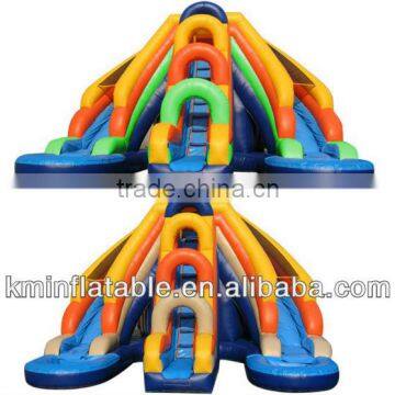 giant inflatable water slide with double pools