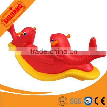Attractive high quality PE plastic rocking horse toy for two kids