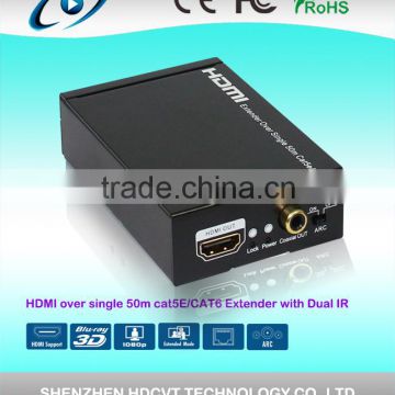 Super quality HDMI extender Over single 50m/164ft UTP support IR, ARC