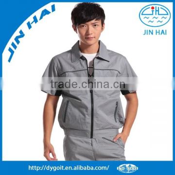 Summer real work wear motor repair wholesale work clothes with collar and zipper