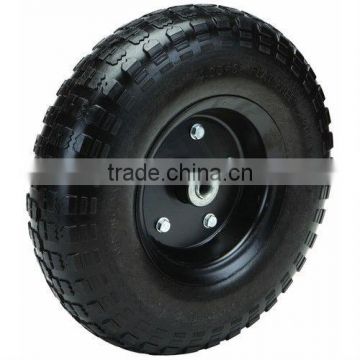 13'' flat free PU foam hand truck tire with knobby tread