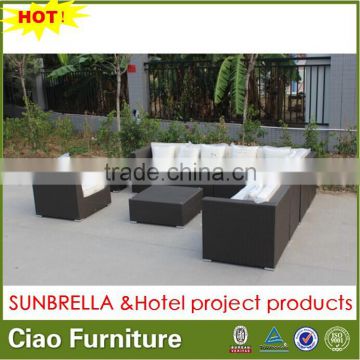 hot sell outdoor L shape sofa furniture sectional rattan sofa set