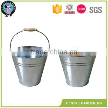 Simple galvanized metal pails with handle for sale