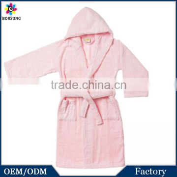 Multi Color Cotton Kids Hooded Long Sleeve Robe Boys Girls Unisex Terry Soft Dressing Gown Bathrobe