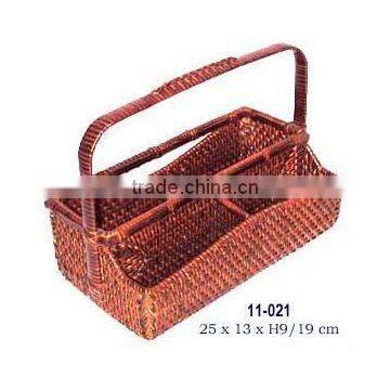 Office rectangle painted rattan basket