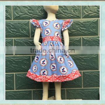 2017 Wholesale latest designs easter rabbit pattern children girl skirt