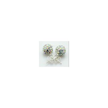 shamballa earring silver jewelry #02