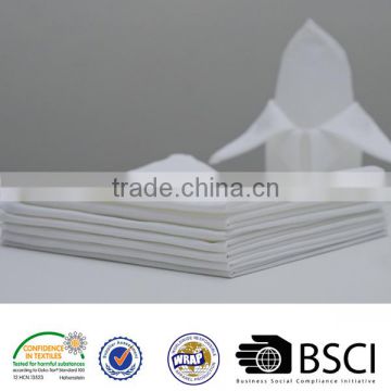 White Spun Polyester Commercial Quality Napkin And Tablecloth With Soil Release
