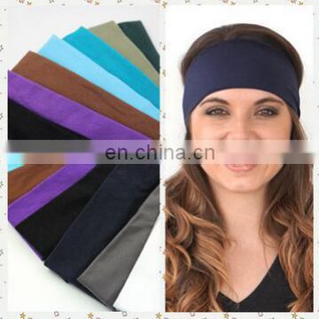 Fashion lady cotton absorb sweat yoga elastic headband popular women candy color sport hair band headband sweat wide headband