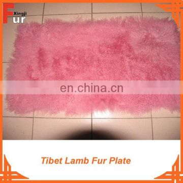 dyed single color mongolian lamb fur plate