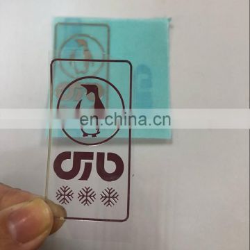 customized glossy silver thick PET adhesive sticker
