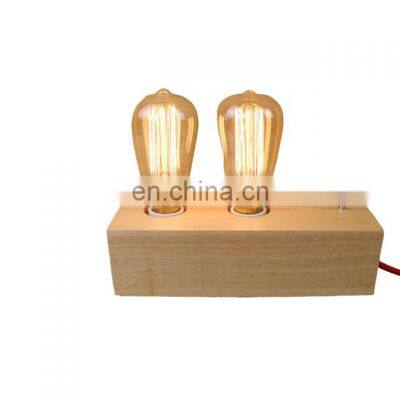 E27 Table Lamp Wood Base Socket Switch Desk Light for Study Working Reading Home Decor