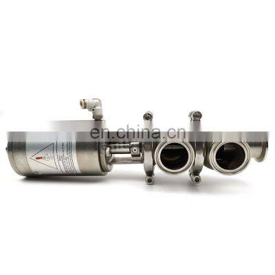 Food Grade Stainless Steel Sanitary Sansun Pneumatic Manual Reversing Divert Valve with Weld Ends