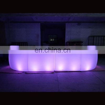 L Shape White Straight LED Mobile Bar Counter Portable LED Light Modern Furniture Commercial
