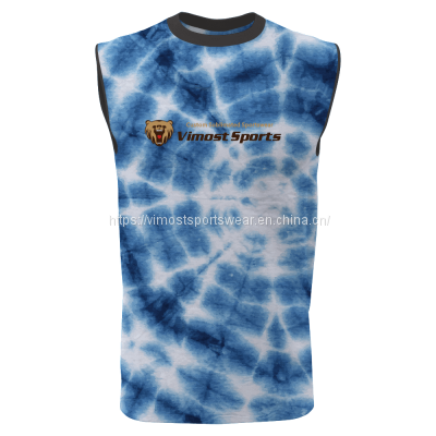 full sublimated sleeveless t-shirts with 100% superior polyester