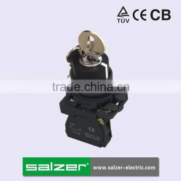 Salzer XB5-AG21 NO 2-position Manual-return Selector Switch with Key (TUV, CE and CB Approved)