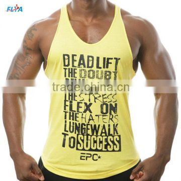 2016 Hot Sale Custom 100% cotton high quality mens Gym muscle singlet