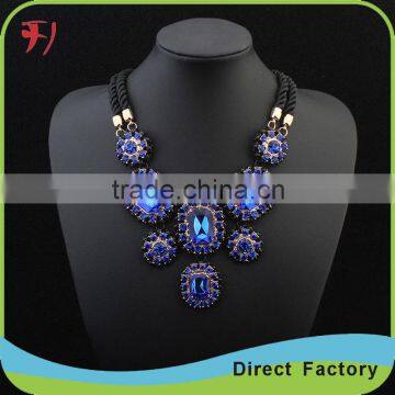 Popular jewelry women colorful big gemstone necklace girl fashion necklace for party,gifts