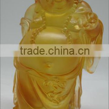 gold ingot buddha buddhism lobby decoration colored glaze liuli