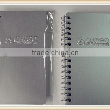 portable metal cover spiral bound address note pad