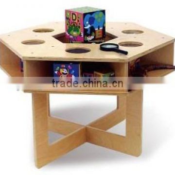 School Wooden Science Toy Play Table( Science Table w/Magnifier)