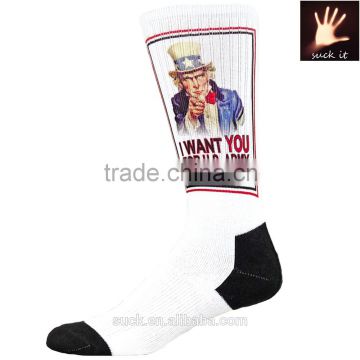 American army i want you print compression basketball socks elite