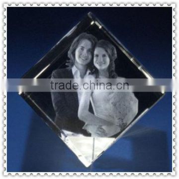 3D Cubic Crystal Laser Photo Engraving For Family Souvenir
