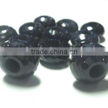 AAA Chinese Blue Sunstone Stylist Rondelle Big Hole Beads
