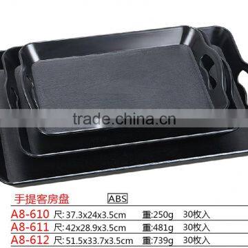 collapsible plastic hotel room service tray with handle