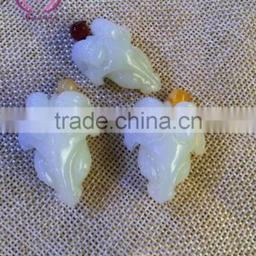 gift jade crafts white jade stone crafts pendent magnolia flower pendent