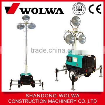 hand winched lift trailer light tower