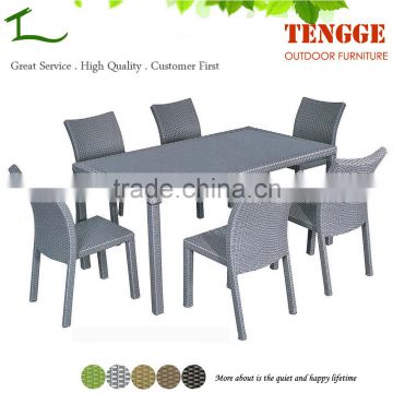 YH-5091 Outdoor furniture rattan dinning table and chairs for 6 people