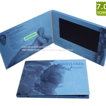 Low price A5 size 7 inch LCD Video Brochure/video greeting card/video book/video business Made In China for advertising