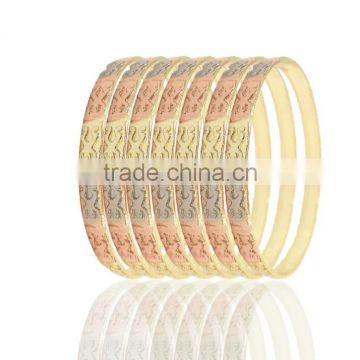 6 MM Tri Color Plated punched Bangles