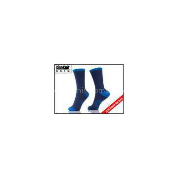 Navy Blue Cotton Man Casual Socks / Large Size Antibacterial  Multi Color Men Socks