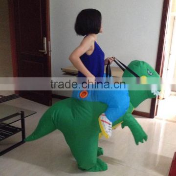 one size fit all adult available green inflatable dinosaur costume suit