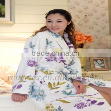 beautiful floral flannel fleece bathrobe