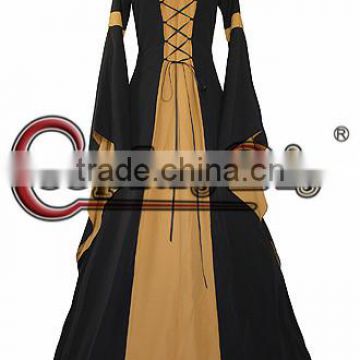 Custom Made Black&Yellow Medieval Renaissance Victorian Ball Gown Dress Costume For Gothic And Fantasy Parties