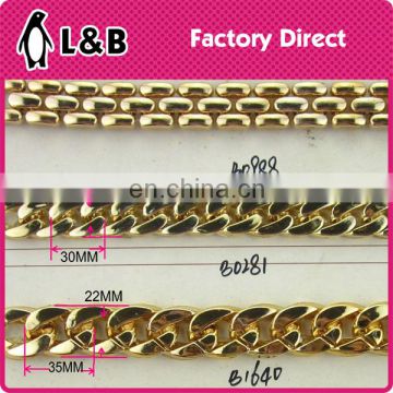 Latest design jewelry accessory gold plastic chain