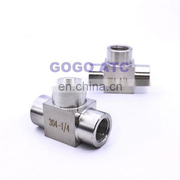 Quick coupler ZG 3/8'' female thread stainless steel 304 three 3 way T type high pressure pipe connector fitting tube fittings